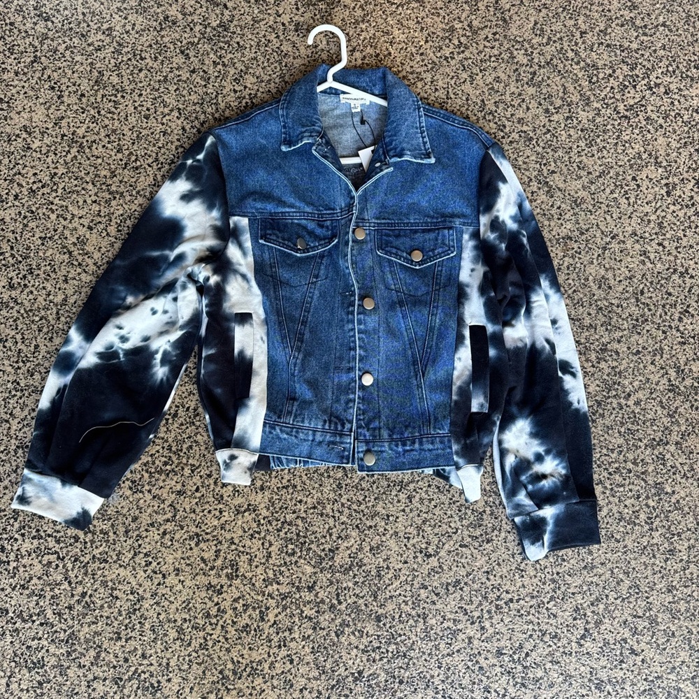 Dance & Marvel Tie-Dye Blue and Black Jean Jacket